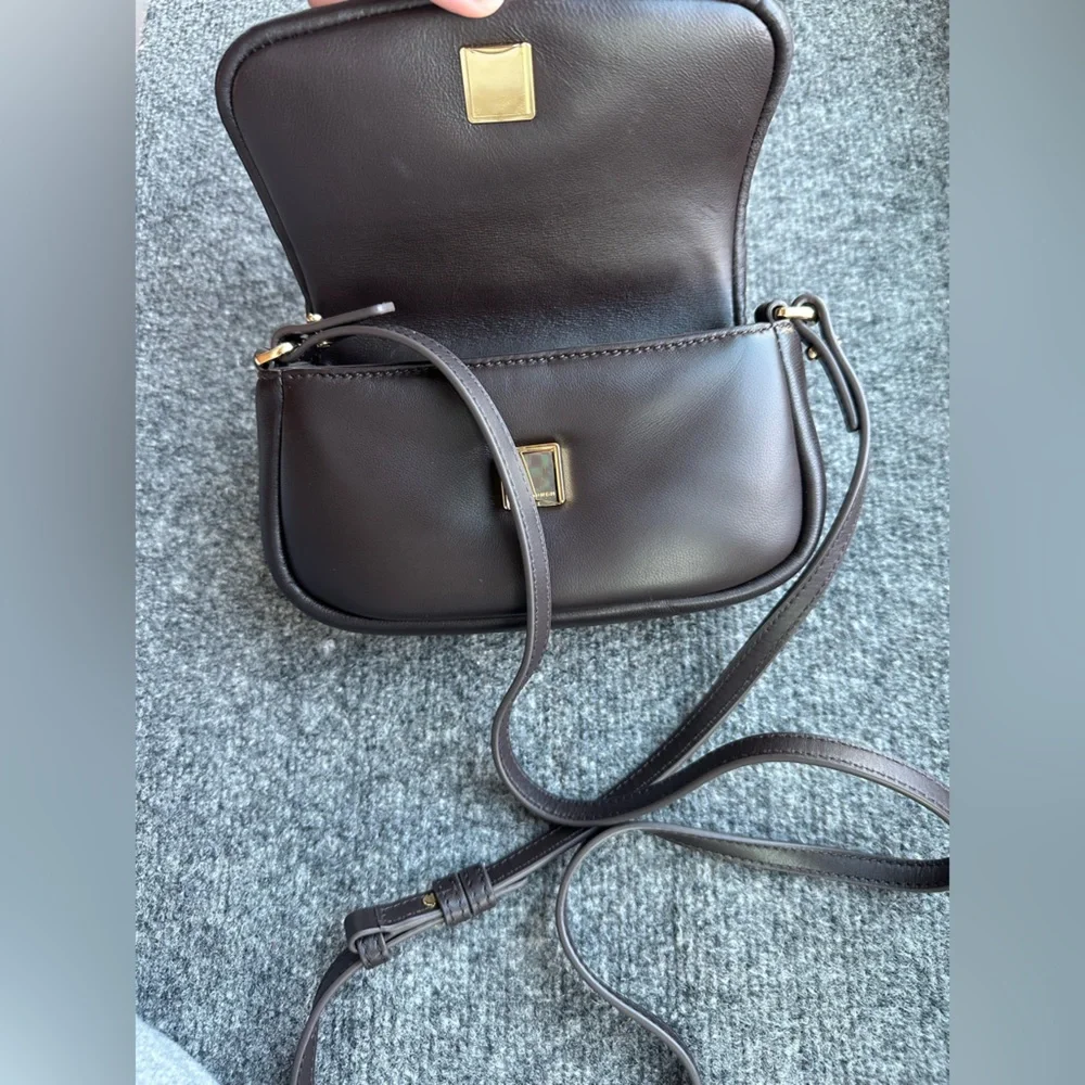 Tory Burch Brown Britten Mini Top Handle Leather Crossbody Bag NWOT - Picture 9 of 10